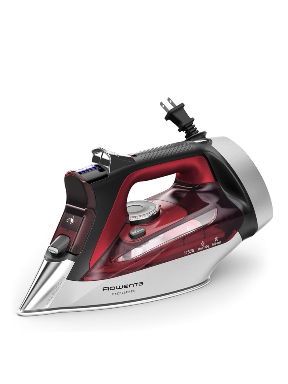 Rowenta Excellence Steam Iron in Red and Silver